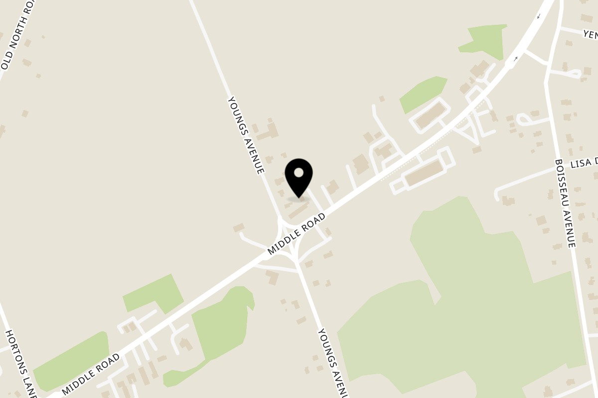 Map showing the location of PIZZA UNO INC on 46455 County Rd 48 in Southold